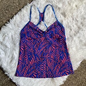 Nike Swimsuit Top Tank Tankini Women’s Size Small Blue Coral Swim